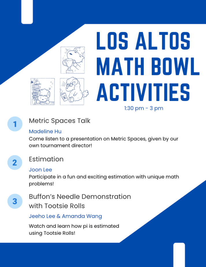 Los Altos Math Bowl Activities Information poster